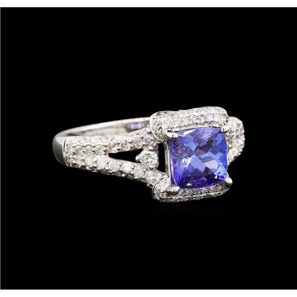 14KT White Gold 1.44 ctw Tanzanite and Diamond Ring