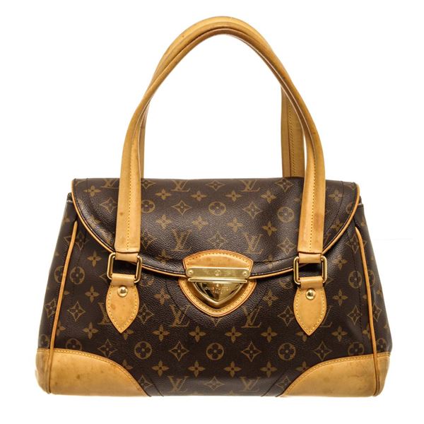 Louis Vuitton Brown Monogram Canvas Leather Beverly GM Shoulder Bag