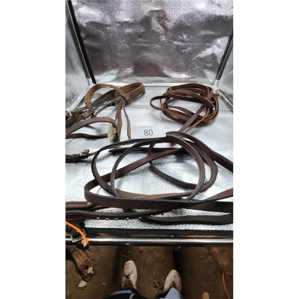 Leather Horse Halter with Reins
