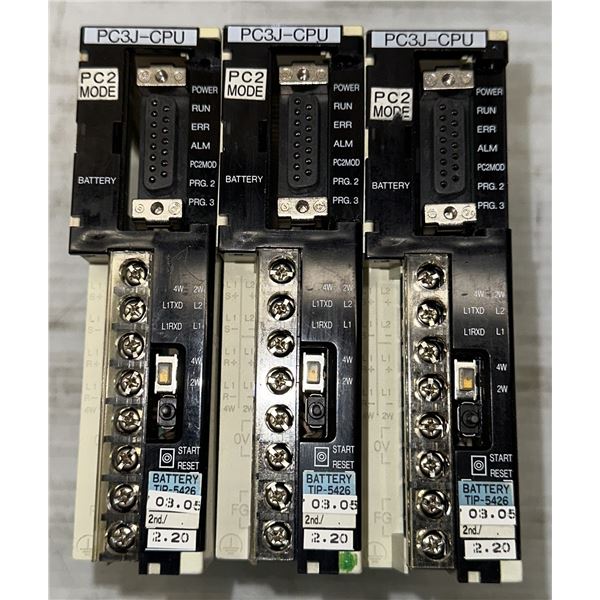 Lot of (3) Toyoda Toyopuc #PC3J-CPU / TIC-5339 Processor Modules