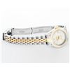 Image 7 : Rolex Ladies Quickset 2T 18K & Steel Silver Index Dial Diamond Lugs 26MM Wristwa