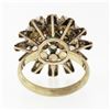 Image 6 : Antique 14k Rosy Yellow Gold 0.20 ctw Emerald Opal Open Spray Cluster Platter Ri