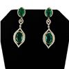 Image 1 : 17.44 ctw Emerald and 1.55 ctw Diamond 18K Yellow Gold Dangle Earrings