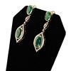 Image 2 : 17.44 ctw Emerald and 1.55 ctw Diamond 18K Yellow Gold Dangle Earrings
