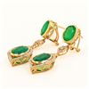 Image 3 : 17.44 ctw Emerald and 1.55 ctw Diamond 18K Yellow Gold Dangle Earrings