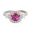 Image 1 : 1.57 ctw Pink Sapphire and 0.37 ctw Diamond 18K White and Yellow Gold Ring