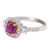 Image 2 : 1.57 ctw Pink Sapphire and 0.37 ctw Diamond 18K White and Yellow Gold Ring