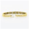 Image 7 : Vintage 18K TT Gold 1.50 ctw Pave Diamond & Polished Graduated Oval Link Bracele