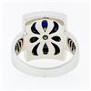 Image 7 : De Hago 18k White Gold 2.65 ctw Sapphire Diamond Square Dome Platter Cocktail Ri
