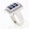 Image 9 : De Hago 18k White Gold 2.65 ctw Sapphire Diamond Square Dome Platter Cocktail Ri