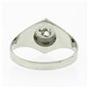 Image 5 : Vintage 18k Gold Diamond Solitaire Matte & Polished Hand Engraved Hexagon Ring