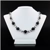 98.83 ctw Blue Sapphire and 6.52 ctw Diamond 18K White Gold Necklace