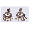 Pair of Mogul Style Silver Topped Gold & Polki Diamond Earrings