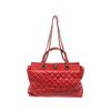 Chanel Red Quilted Lambskin CC Chain 2 Way Shoulder Bag