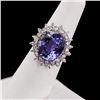 Image 3 : 12.47 ctw Tanzanite and 0.59 ctw Diamond 14K White Gold Ring