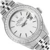 Image 1 : Rolex Ladies Stainless Steel Silver Index Steel Diamond Bezel Date Watch With Ro