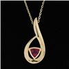 Image 6 : 18K Yellow Gold .55 ctw Trillion Cut Tourmaline Solitaire Open Pendant & 16" Cha