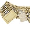 Image 6 : Vintage 14K Yellow Gold Round & Grooved Bead Pearl 6.75" Wide Strap Bracelet