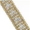 Image 8 : Vintage 14K Yellow Gold Round & Grooved Bead Pearl 6.75" Wide Strap Bracelet