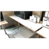 Image 2 : HAWORTH 71" X 29" BEIGE/GREY ELECTRIC SIT/STAND PROGRAMMERS TABLE