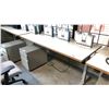Image 2 : HAWORTH 71" X 29" BEIGE/GREY ELECTRIC SIT/STAND PROGRAMMERS TABLE