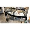 Image 2 : CURVED BLACK LACQUER/TEMPERED THICK GLASS WIRED JEWELRY DISPLAY CASE 56" X 24" 48"