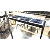 Image 2 : BLACK LACQUER/TEMPERED THICK GLASS WIRED JEWELRY DISPLAY CASE 72" X 24" X 48"