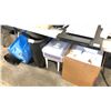 Image 1 : JEWELRY CASES, ASSORTED CONTAINERS, FLOOR RUNNER, BLUE HEAVY DUTY SACS AND VARIOUS BINS