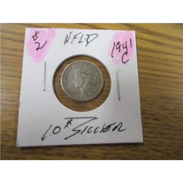 1941C NEWFOUNDLAND SILVER DIME