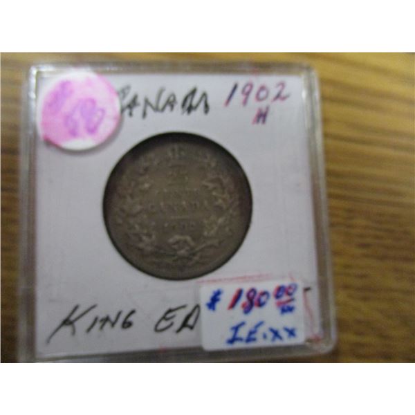 1962H CANADA KING EDWARD VII SILVER QUARTER SET