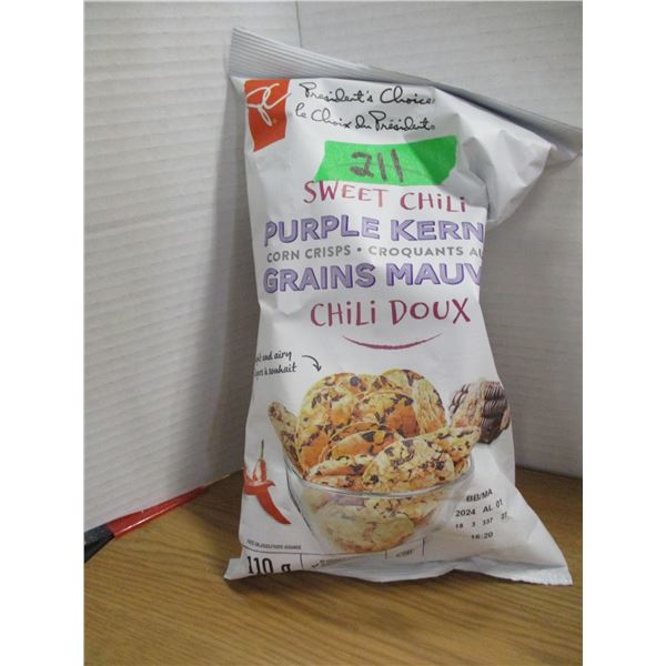 SHELF PULLS (AS IS):  PURPLE CORN CHIPS (SWEET CHILI) - BAG