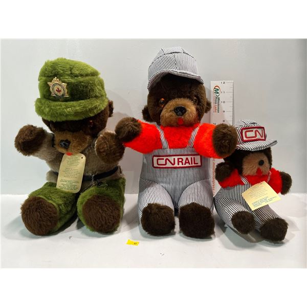 Corrections Officer and CN Rail Father & Son Teddy Bears