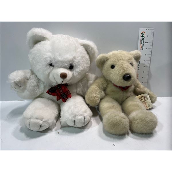 White & Light Brown Teddy Bears