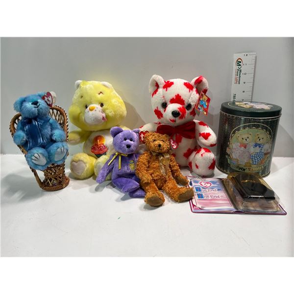 Collection of TY Bears, Care Bear and more