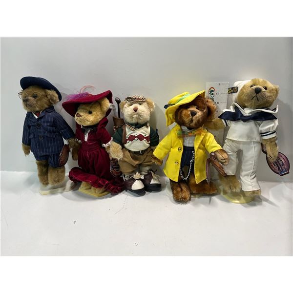Collection of 5 Brass Button Bears Beck Auctions Inc.