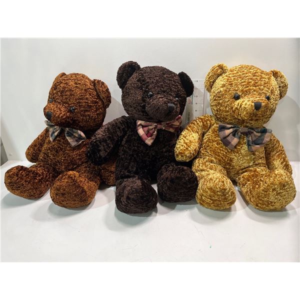 3 Plaid Bow Tie Bears