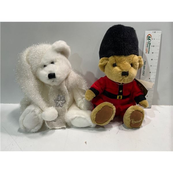 Buckingham Palace Guard from Harrods and Snowflake Scarf Teddy Bears