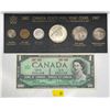 Image 1 : 1967 Canadian Banknote and Uncirculated Coin Set 43.1g 80% Silver