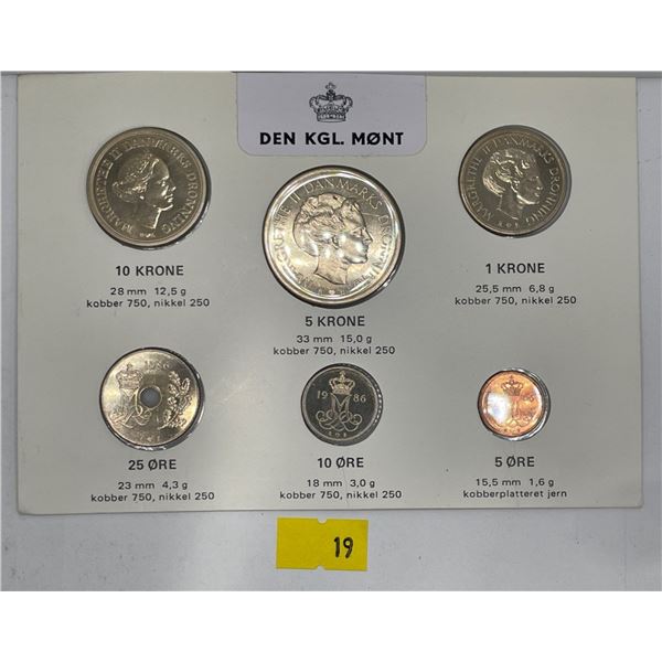 1985 Denmark Uncirculated coin set