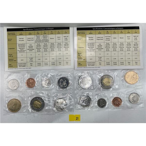 2005 & 2009 Uncirculated Canadian Coin Sets