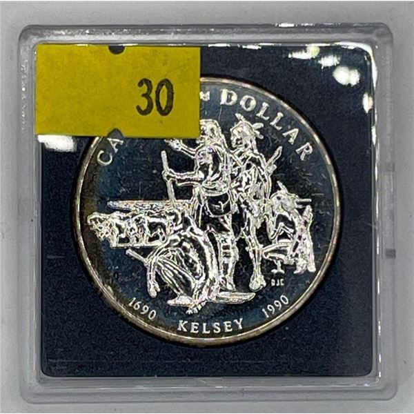 1990 Henry Kelsey Tricentennial Silver Dollar 23.3g 50% Silver