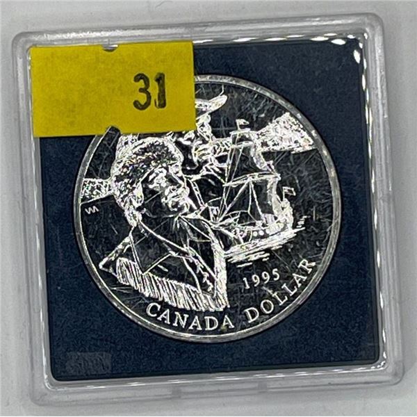 1995 Canadian 325th Anniversary of the Hudson's Bay Company Dollar 25.175g 92.5% Silver