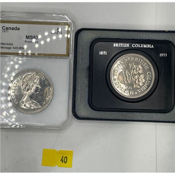1971 Canadian British Columbia Nickel Dollars (2)
