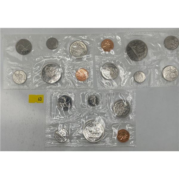 1968, 1969 & 1970 Canadian 6 Coin Sets