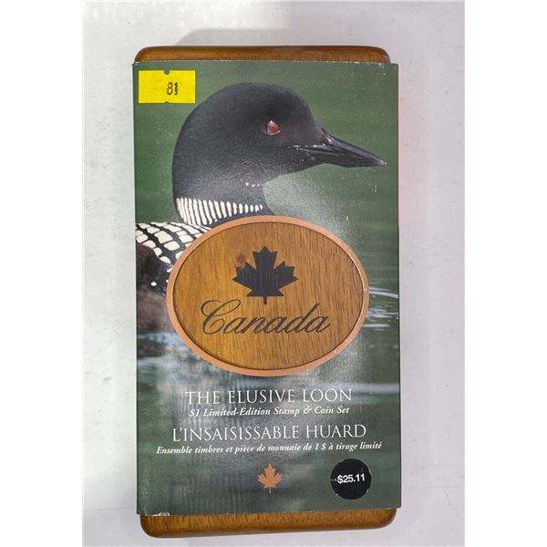 2004 The Elusive Loon $1 Limited Edition Stamp & Coin Set 8g Aureate Bronze