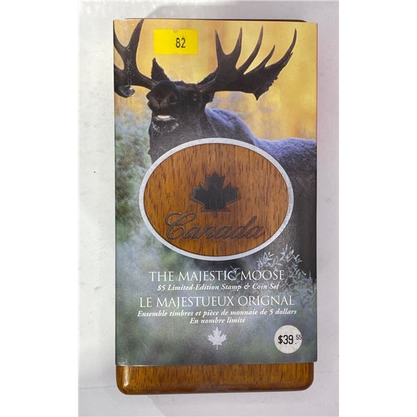 2003 The Majestic Moose $5 Stamp & Coin Set 28g 99.9% Silver
