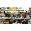 Image 1 : SHELF OF ASSORTED HARDWARE INCLUDING LEAK SEALANT, PERMA WRAP, STEEL STRAPPING, & MORE