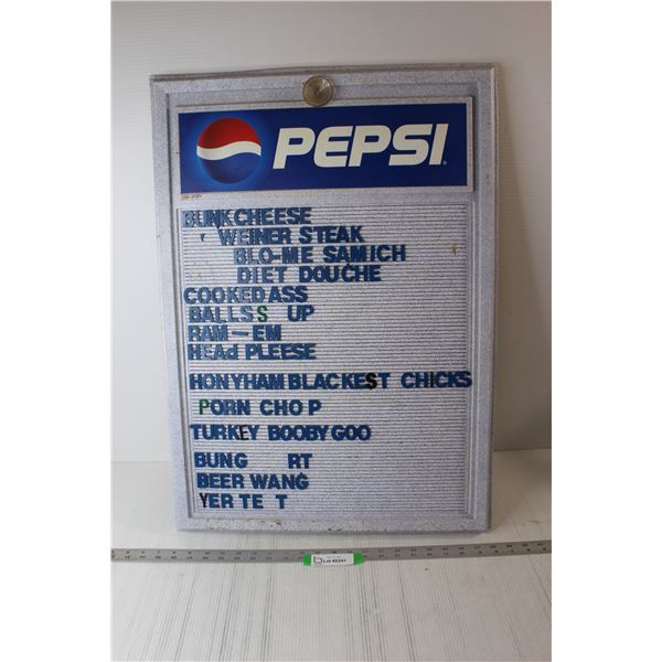 Pepsi Menu Board - 29" x 21"