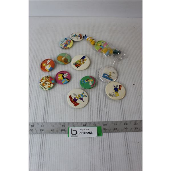 Simpsons Buttons & Figurines