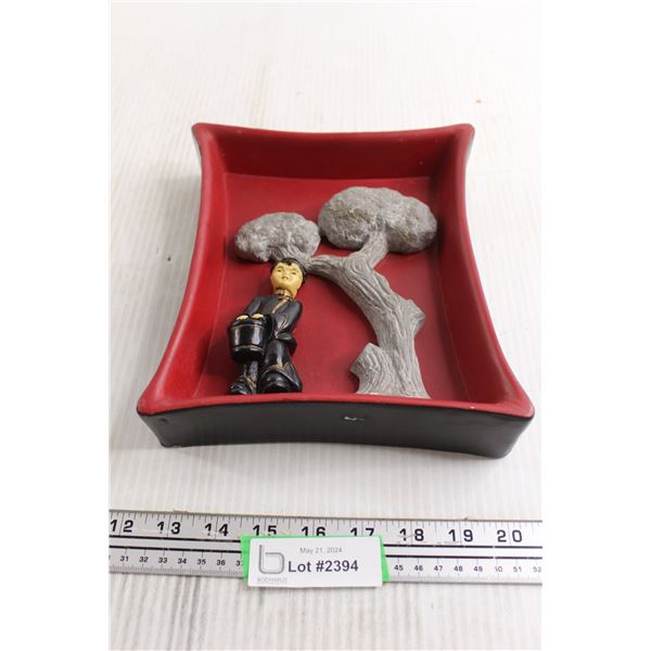 Asian Inspired Wall Hanging Decor - 8" x 9"